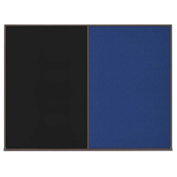 United Visual Products Triple Door Radius Corkboard, 72"X48", S UV80055-SATIN-AMETHY - main